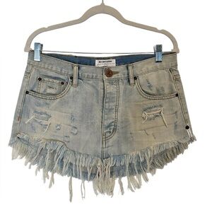 One Teaspoon Junkyard Low Waist Denim Mini Skirt Size 27